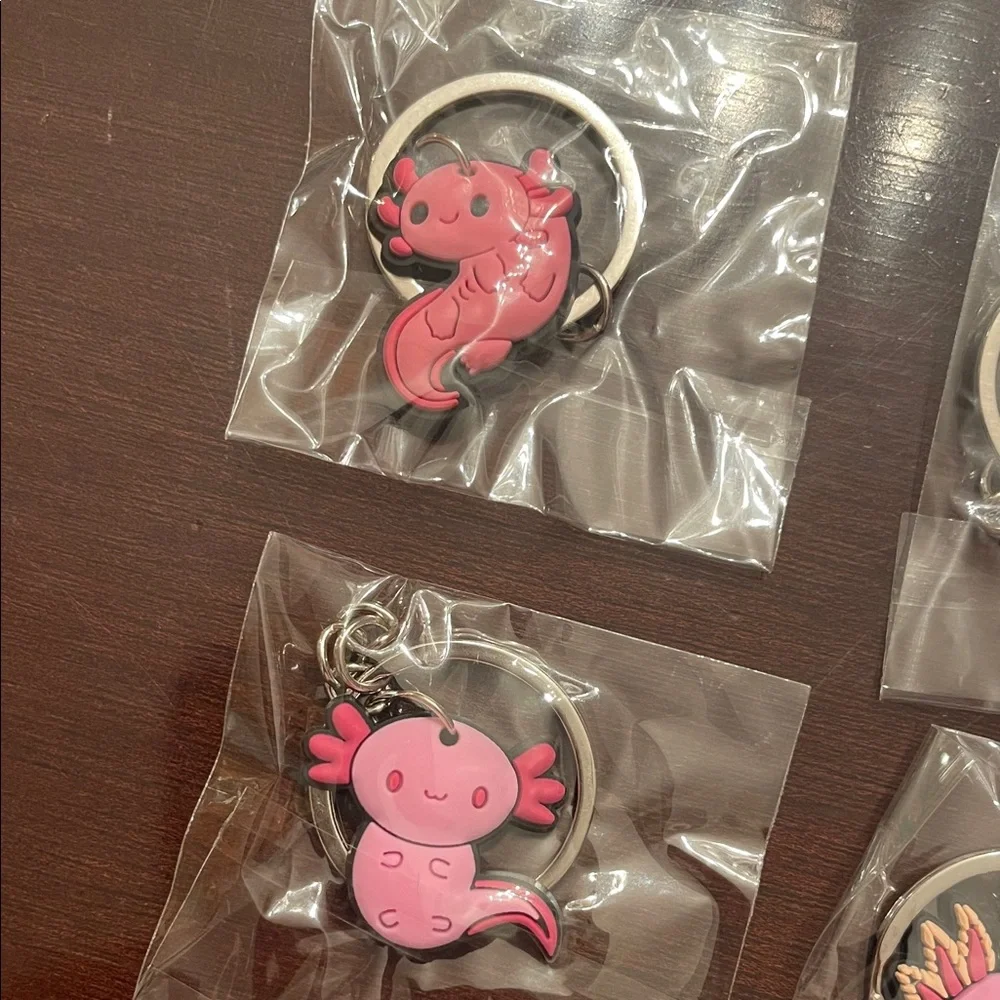 12 nwt Pink Axolotl Keychains for Kids or adults